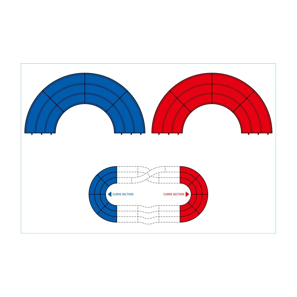 TAMIYA 69578 1/32 MINI 4WD JAPAN CUP BLUE/RED CIRCUIT CURVE SECTION (4PCS EACH)