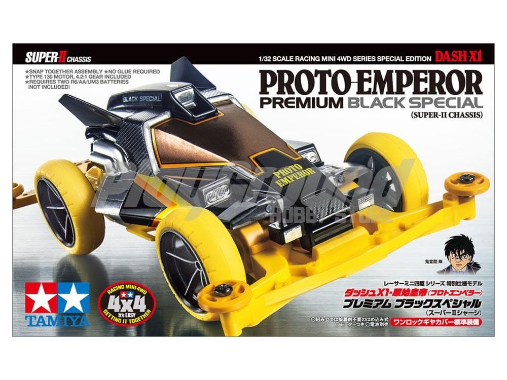 Tamiya 95450 1/32 Mini 4WD Dash-X1 Proto-Emperor Premium Black Special (Super II Chassis)